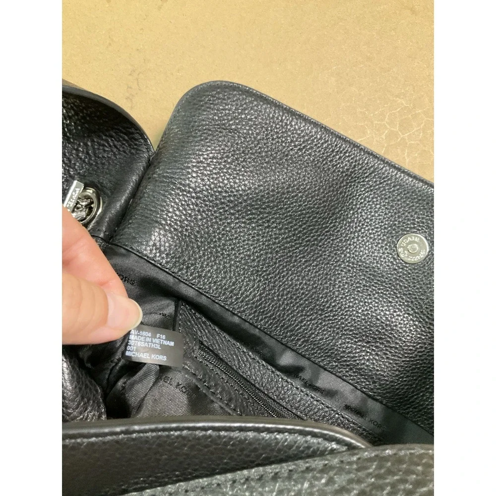 Michael Kors Astor Silver Studded Black Leather Large Hobo